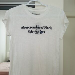 Abercrombie & Fitch White Tee with Black Logo